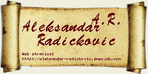 Aleksandar Radičković vizit kartica